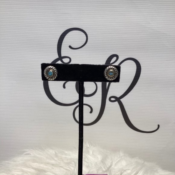 David Yurman Silver Topaz Cookie Stud  Earrings - Picture 1 of 8